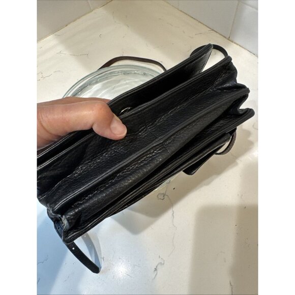 Brighton Crossbody Organizer Purse/Wallet Leather Brown And Black Alligator - Picture 13 of 16